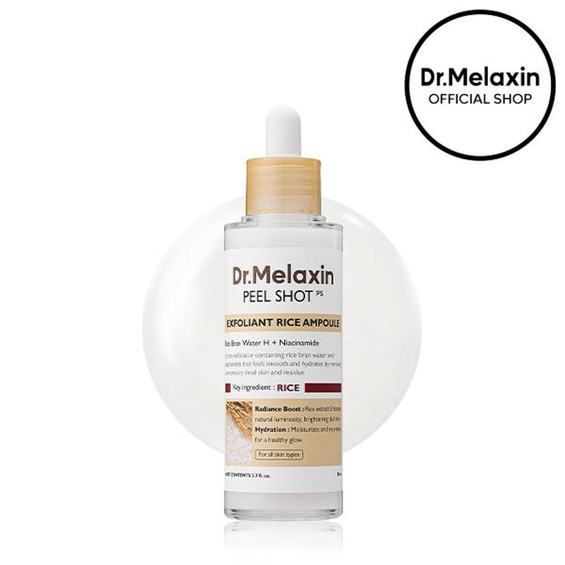 [Dr.Melaxin Official] Peel Shot Glow Rice Peeling Ampoule, Soft Exfoliating Face & Body Dead Cell, Blackheads Remover for All Skin Types, 80Ml Skincare Comfort Ampoule