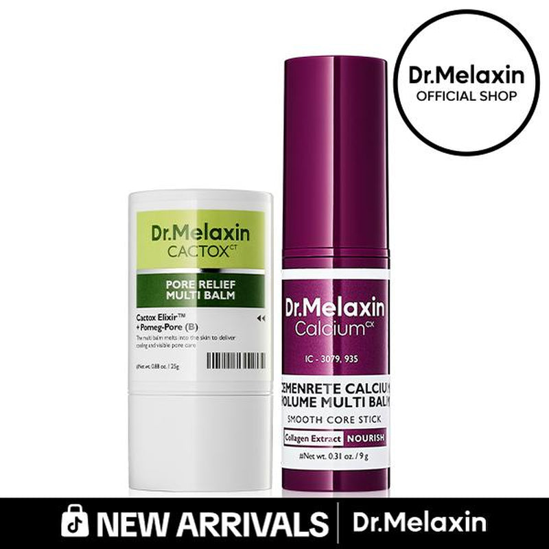 [Dr.Melaxin Official] Cactox & Collagen Multi Pore Firming Duo with Cactus Cooling & Eye Care Stick for Visible Pore Refining and Skin Repair