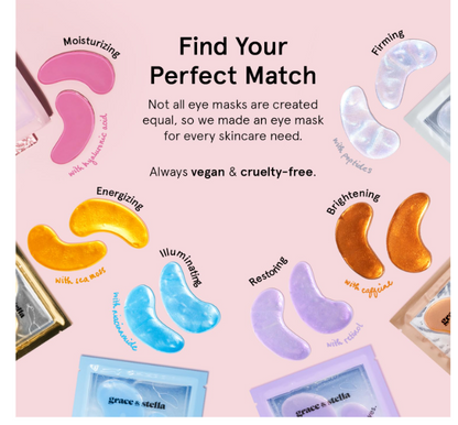 Under Eye Masks for Puffy Eyes, Dark Circles by Grace & Stella -