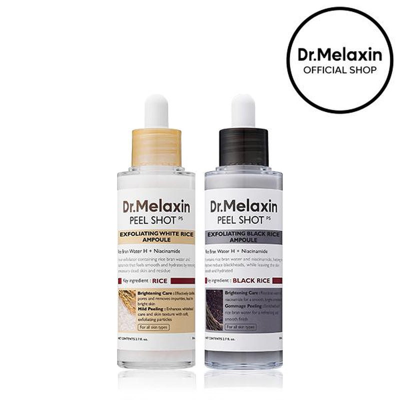 [Dr.Melaxin Official] Peel Shot Glow Rice Peeling Ampoule, Soft Exfoliating Face & Body Dead Cell, Blackheads Remover for All Skin Types, 80Ml Skincare Comfort Ampoule